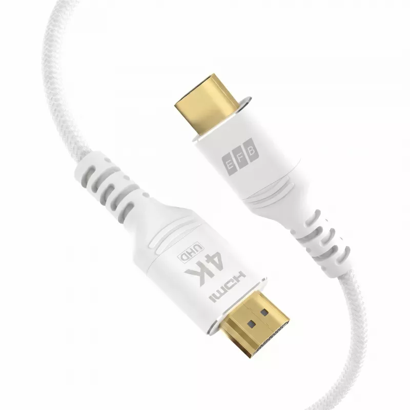 EFB Elektronik HDMI-20-00015 kabel HDMI High Speed z Ethernet, 4K60Hz, 18 Gbit/s, 5 m, biały, kompatybilny z HDMI 2.0