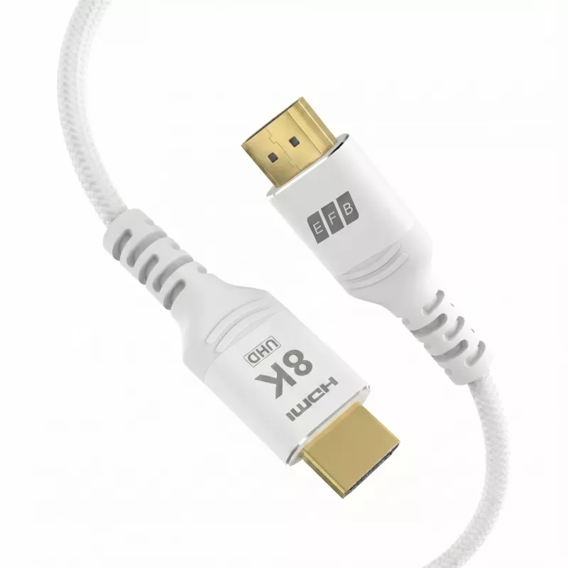 EFB Elektronik HDMI-21-00009 kabel HDMI Ultra High Speed, 8K60Hz, 48 Gbit/s, 0.5 m, biały, kompatybilny z HDMI 2.1/2.0