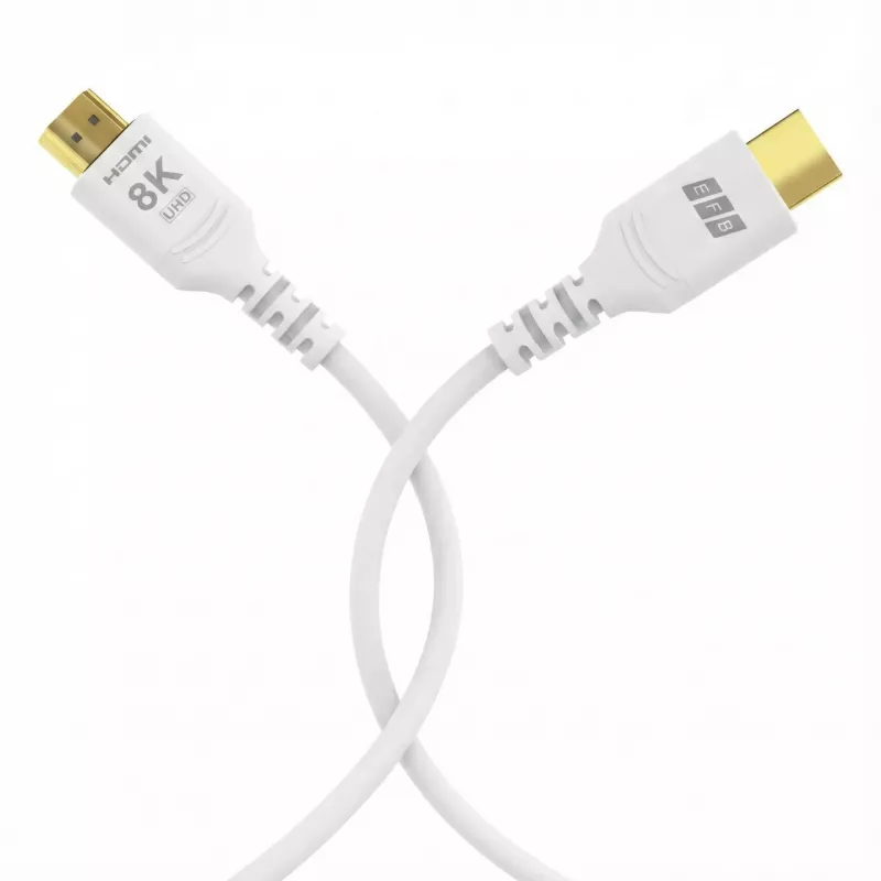 EFB Elektronik HDMI-21-00009 kabel HDMI Ultra High Speed, 8K60Hz, 48 Gbit/s, 0.5 m, biały, kompatybilny z HDMI 2.1/2.0