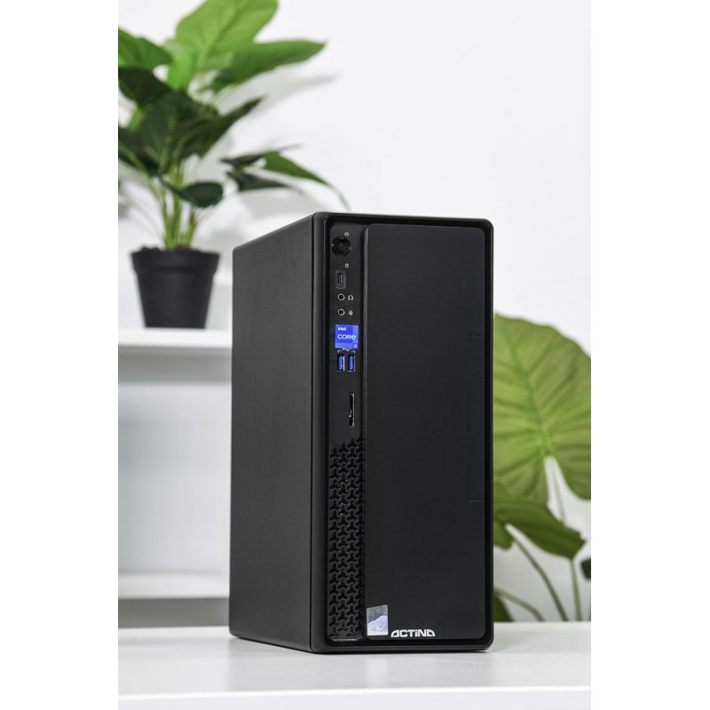 Actina Prime i3-12100 komputer stacjonarny Mini Tower, Intel Core i3-12100, 8 GB DDR4 RAM, 512 GB SSD, Windows 11 Home, czarny