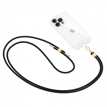 Tech-Protect C2S linkowa smycz crossbody do telefonu, Czarny/złoty