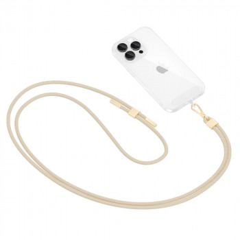 Tech-Protect C2S linkowa smycz crossbody do telefonu, Beżowy/złoty