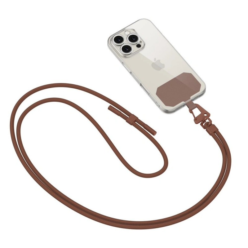 Smycz do telefonu na ramię Tech-Protect C5S Rope Crossbody Strap, czekoladowy brąz