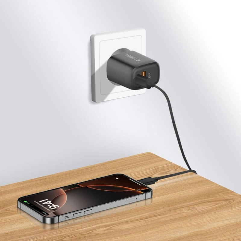 Tech-Protect NCA20 ładowarka sieciowa USB-A / USB-C PD 20W / QC3.0, czarna