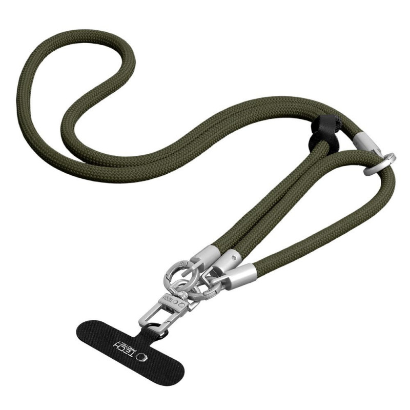 Tech-Protect C10S Rope Crossbody & Wrist zestaw smyczy do telefonu, oliwkowy/tytanowy