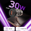 Tech-Protect CC01 2-portowa ładowarka samochodowa USB-A / USB-C, PD 30W / QC 3.0, czarna