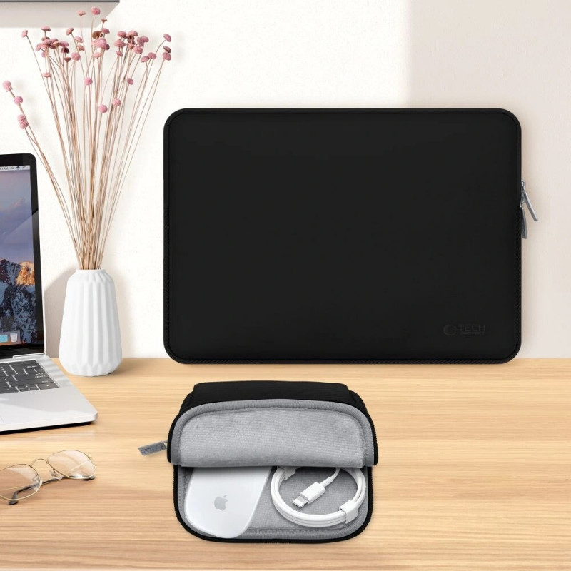 Tech-Protect NeoSlim THP3383 etui na laptopa 13-14 cali z saszetką na akcesoria, czarne