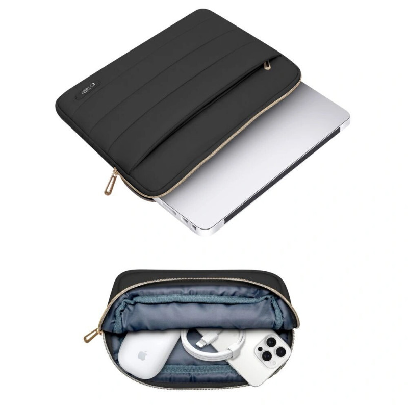 Tech-Protect Puffy THP3474 etui na laptopa 13-14 cali z saszetką na akcesoria, czarne