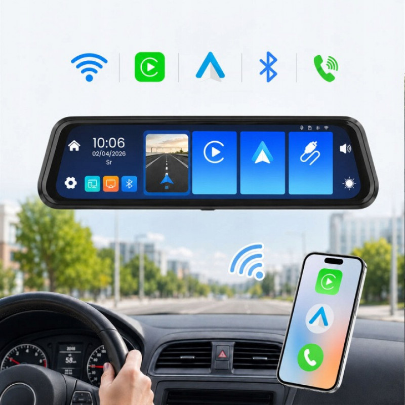 ORLLO Autoplay PRO 4K wideorejestrator samochodowy przód i tył, GPS, Wi-Fi