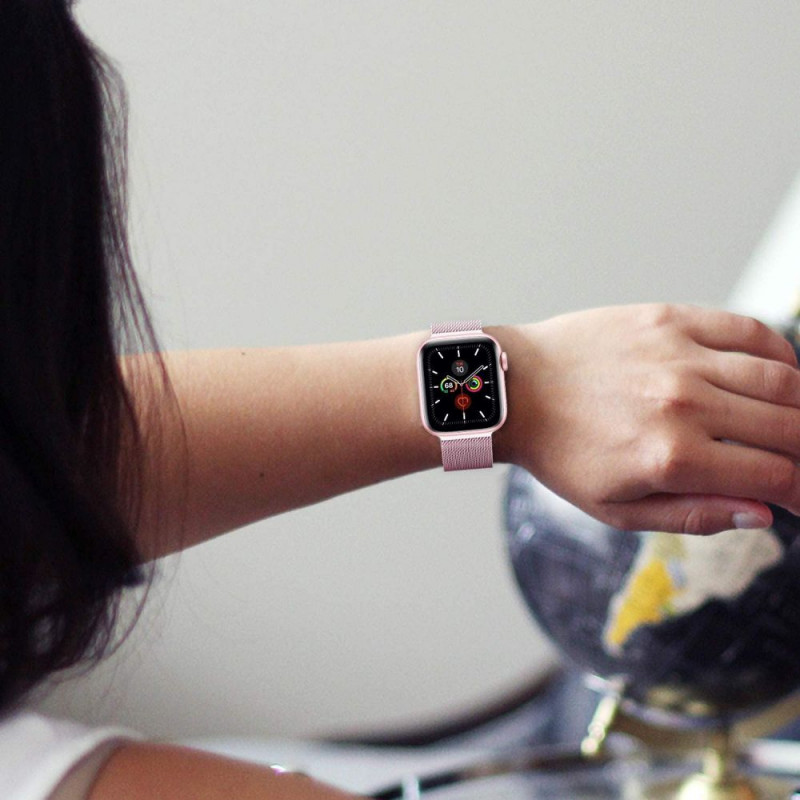 Tech-Protect MilaneseBand Apple Watch 4/5/6/7/SE 44/45 mm bransoleta ze stali nierdzewnej, srebrna