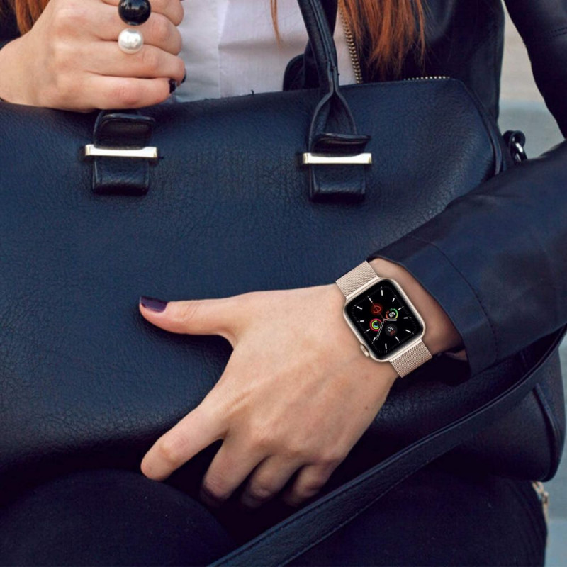 Tech-Protect MilaneseBand Apple Watch 4/5/6/7/SE 44/45 mm bransoleta ze stali nierdzewnej, srebrna
