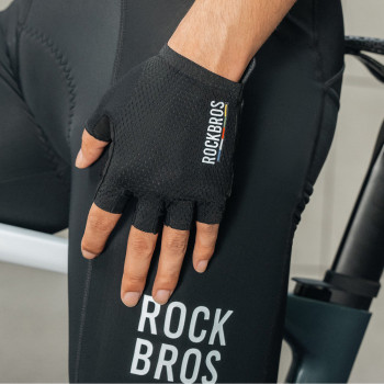 Rockbros TLS004 ROAD TO SKY rękawiczki rowerowe krótkie amortyzujące L, czarne