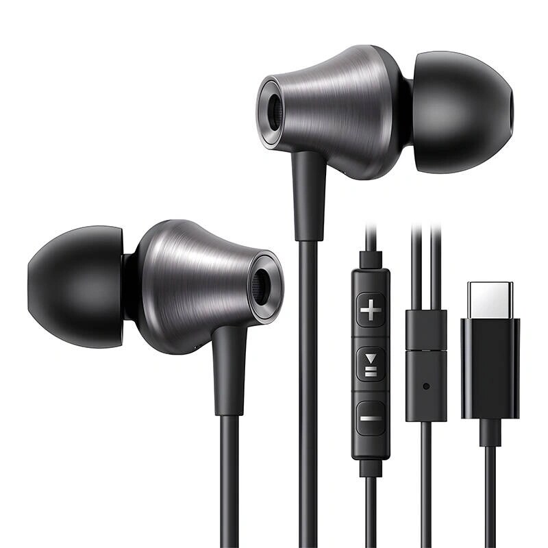 Ugreen EP105 przewodowe słuchawki dokanałowe USB-C, 1.2 m, czarne