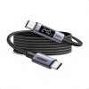 Ugreen L530 kabel USB-C na USB-C, PD 240 W, 480 Mbps, z wyświetlaczem, 2 m, czarny