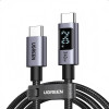 Ugreen L530 kabel USB-C na USB-C, PD 240 W, 480 Mbps, z wyświetlaczem, 2 m, czarny