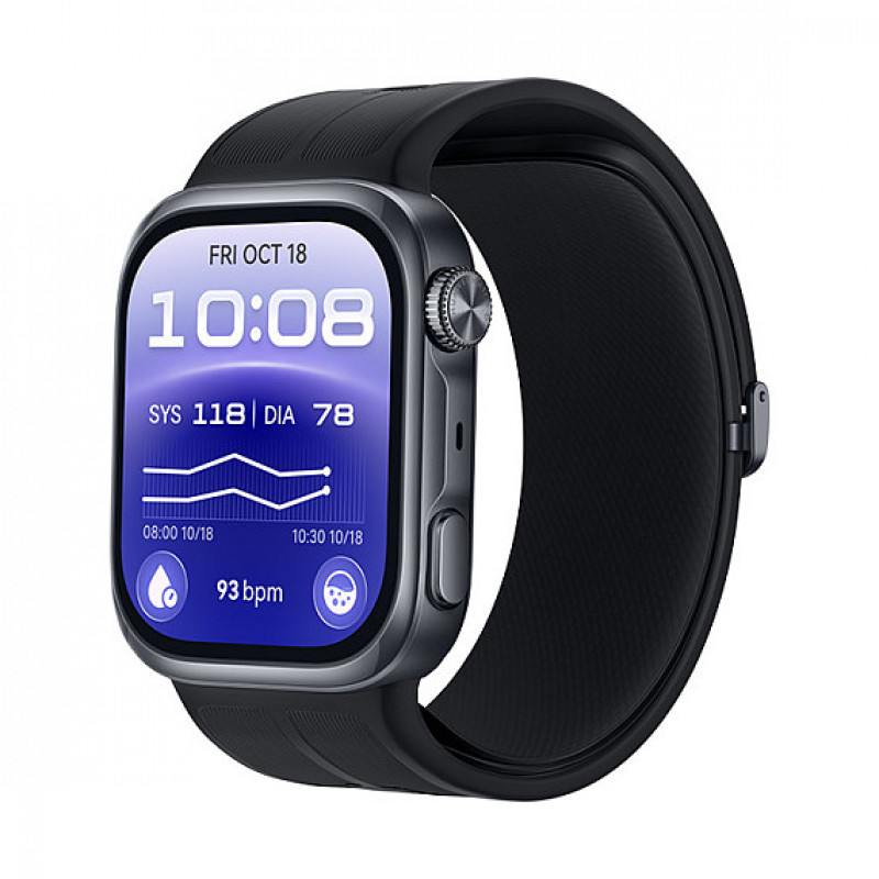 Huawei Watch D3 Riva-B10 smartwatch 46 mm, aluminiowa koperta, gumowy pasek, czarny (55020KBU)