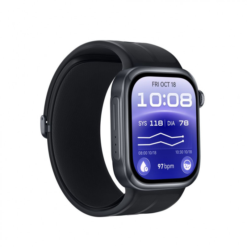 Huawei Watch D3 Riva-B10 smartwatch 46 mm, aluminiowa koperta, gumowy pasek, czarny (55020KBU)