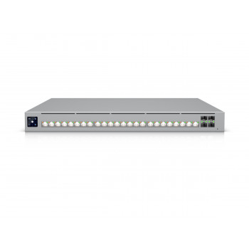 Ubiquiti UniFi przełącznik 32x 2.5G RJ45 / 16x 10G RJ45 / 4x SFP28, zarządzalny, do montażu w szafie rack 19″, ekran dotykowy 1.3″