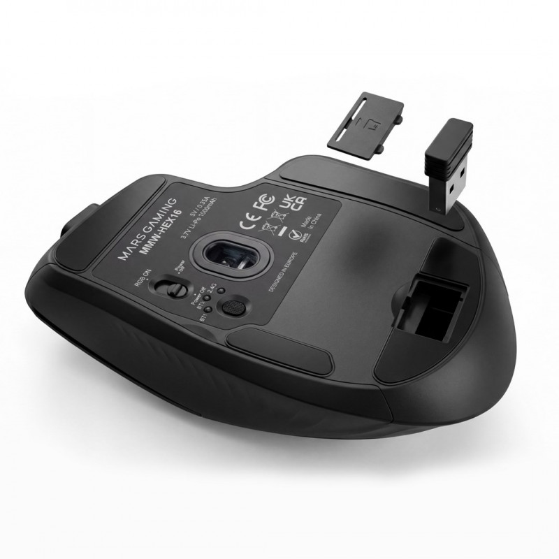 Tacens Mars Gaming MMW-HEX16 bezprzewodowa mysz gamingowa, 24000 DPI, Bluetooth 5.2, 2.4 GHz