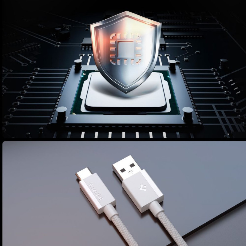 Spigen EB6015AC Essential kabel USB-C 60W 150 cm, biały