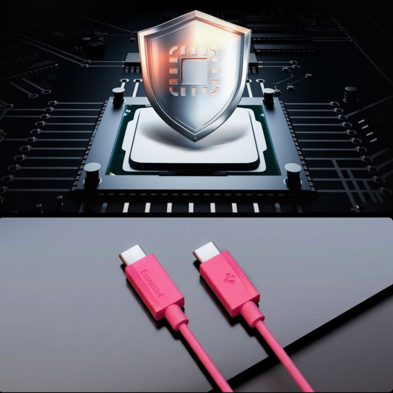 Spigen EB6010CC Essential kabel USB-C na USB-C 60W 100 cm, różowy