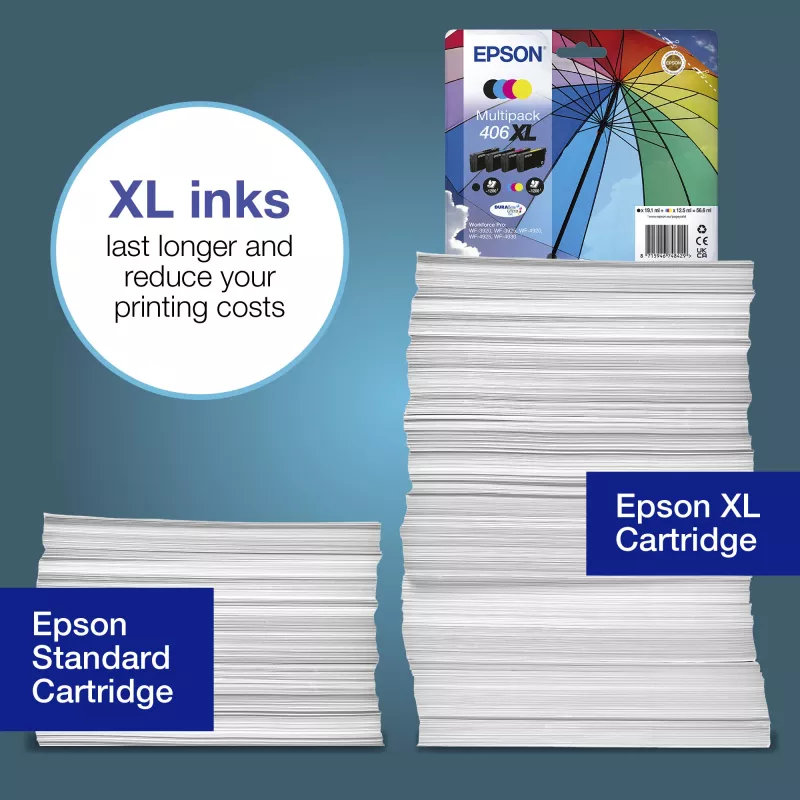 Epson 406XL Umbrella DURABrite Ultra wielopak EasyMail 4-pak, XL (C13T17H64510)