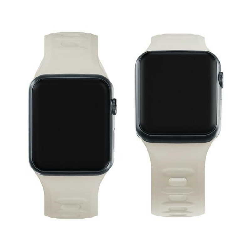 3mk silikonowy pasek do Apple Watch 42/44/45/49 mm, beżowy
