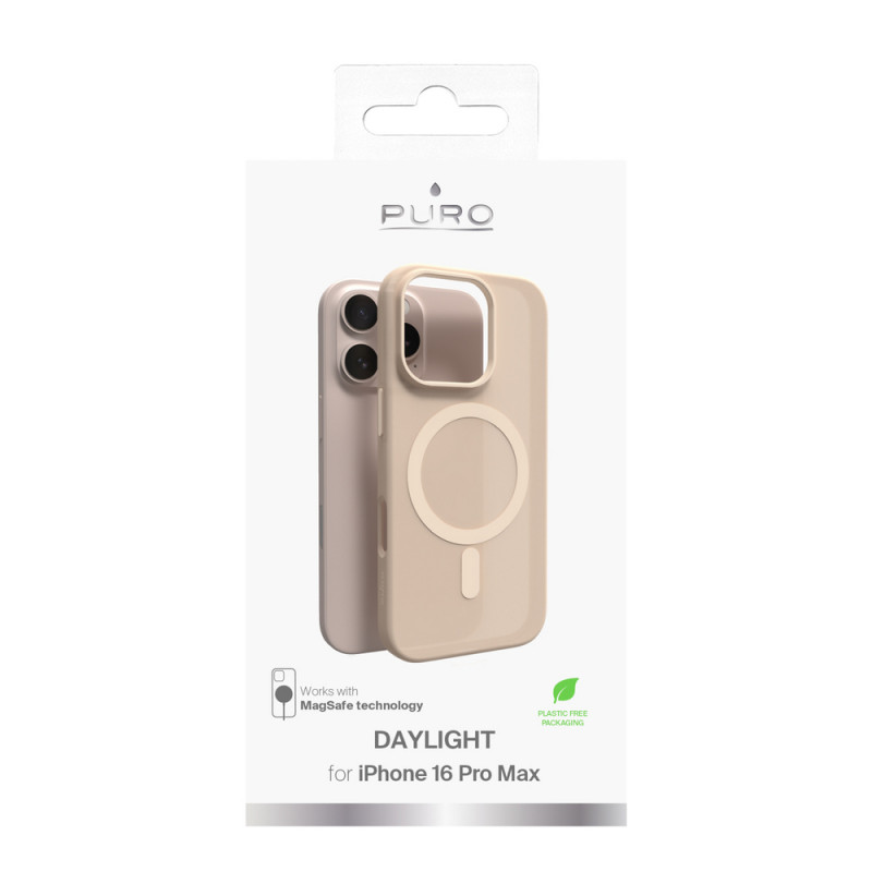 Puro Daylight MagSafe silikonowe etui na iPhone 16 Pro Max, beżowe