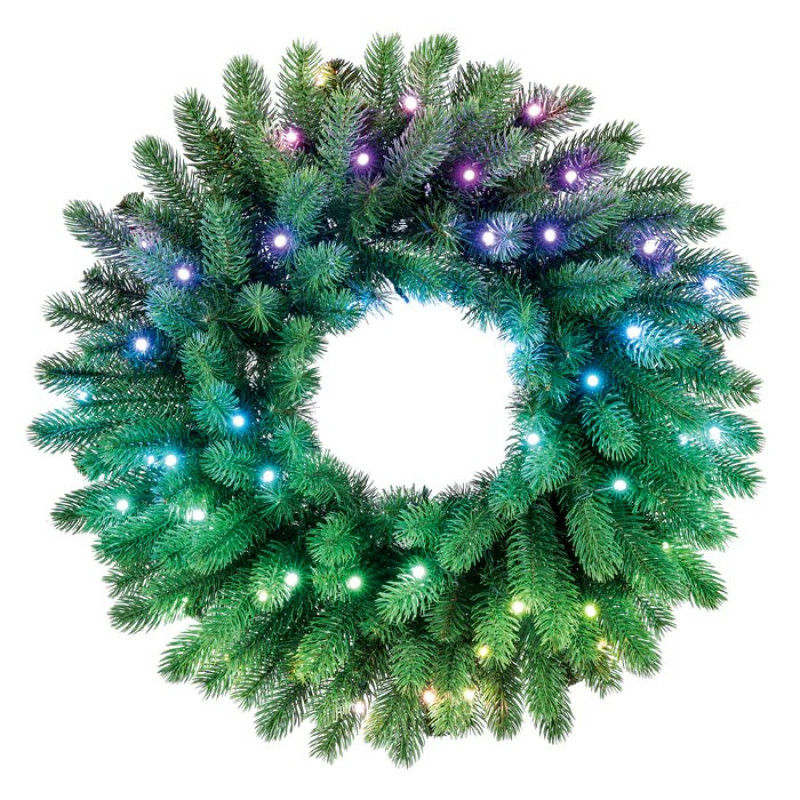 Wieniec Twinkly z 50 diodami RGB LED, zielony przewód, wtyk typu C, 60 cm