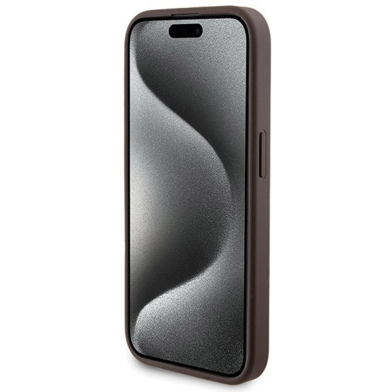 Guess GUBPM5P15X4GEMGW Etui twarde na Apple iPhone 15 Pro Max + power bank MagSafe 5000 mAh, 4G Metal Logo, brązowy