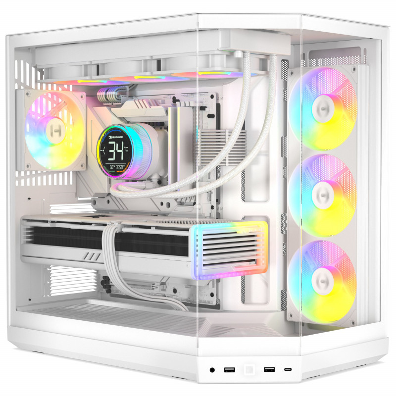 Obudowa PC HYTE Y50 Snow White, biała, szkło hartowane x 3
