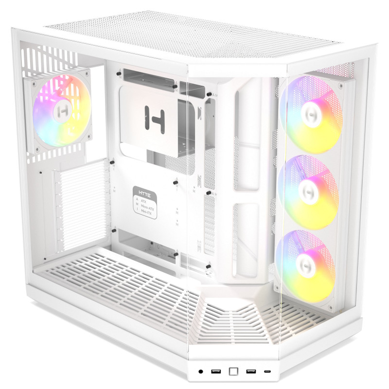 Obudowa PC HYTE Y50 Snow White, biała, szkło hartowane x 3