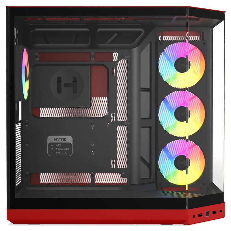 Obudowa PC HYTE Y50 Wild Cherry, czerwona, szkło hartowane x 3