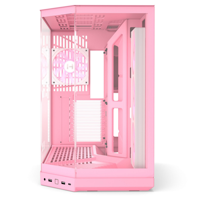 Obudowa PC HYTE Y50 Strawberry Milk, jasny róż, szkło hartowane x 3