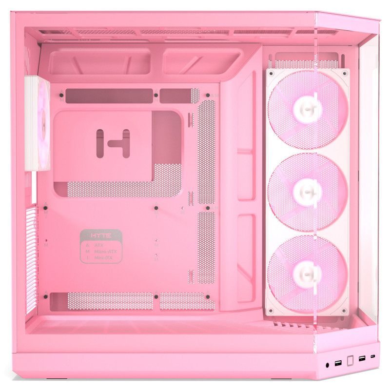 Obudowa PC HYTE Y50 Strawberry Milk, jasny róż, szkło hartowane x 3