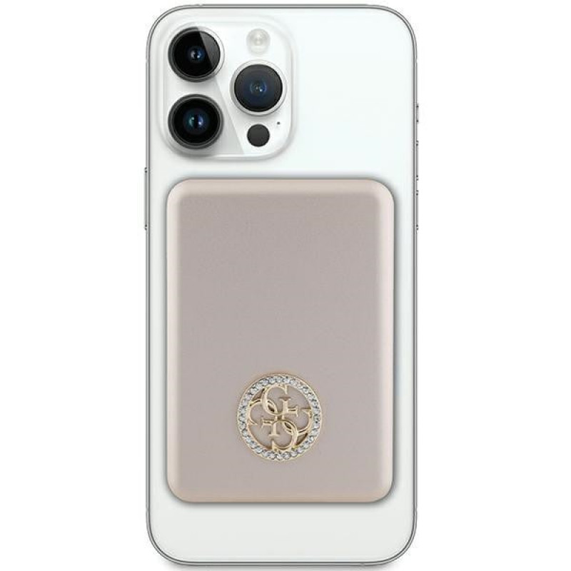 Guess GUPBM5AL4DMD 4G Strassed Metal Logo MagSafe indukcyjny powerbank 5000 mAh, 15W, złoty