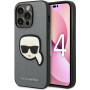 Karl Lagerfeld KLHCP14XSAPKHG Etui twarde na Apple iPhone 14 Pro Max, Saffiano Karl's Head Patch, srebrne