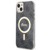 Guess GUBPP14SH4EACSK Etui twarde do Apple iPhone 14 + ładowarka bezprzewodowa, 4G Print, MagSafe, czarny