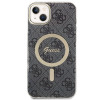 Guess GUBPP14SH4EACSK Etui twarde do Apple iPhone 14 + ładowarka bezprzewodowa, 4G Print, MagSafe, czarny
