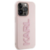 Karl Lagerfeld KLHCP15X3DMBKCP Hardcase do Apple iPhone 15 Pro Max, 3D Rubber Glitter Logo, różowy