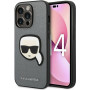 Karl Lagerfeld KLHCP14LSAPKHG Etui twarde na Apple iPhone 14 Pro, Saffiano Karl's Head Patch, srebrne