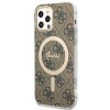 Guess GUBPP12MH4EACSW Etui + ładowarka bezprzewodowa Apple iPhone 12 / iPhone 12 Pro brązowy Hardcase, 4G Print, MagSafe