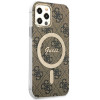Guess GUBPP12MH4EACSW Etui + ładowarka bezprzewodowa Apple iPhone 12 / iPhone 12 Pro brązowy Hardcase, 4G Print, MagSafe