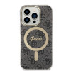 Guess GUBPP14LH4EACSK Etui + ładowarka bezprzewodowa Apple iPhone 14 Pro czarny hardcase, 4G Print, MagSafe
