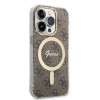 Guess GUBPP14XH4EACSW etui + ładowarka bezprzewodowa Apple iPhone 14 Pro Max brązowy hardcase, 4G Print, MagSafe