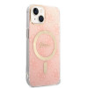 Guess GUBPP14MH4EACSP Etui + ładowarka bezprzewodowa Apple iPhone 14 Plus / iPhone 15 Plus różowe etui twarde, 4G Print, MagSafe