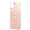 Guess GUBPP14MH4EACSP Etui + ładowarka bezprzewodowa Apple iPhone 14 Plus / iPhone 15 Plus różowe etui twarde, 4G Print, MagSafe