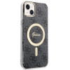 Guess GUBPP14MH4EACSK Etui + ładowarka bezprzewodowa Apple iPhone 14 Plus / iPhone 15 Plus czarny hardcase, 4G Print, MagSafe