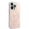 Guess GUBPP14LH4EACSP Etui + ładowarka bezprzewodowa Apple iPhone 14 Pro różowy hardcase, 4G Print, MagSafe