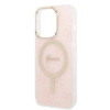 Guess GUBPP14LH4EACSP Etui + ładowarka bezprzewodowa Apple iPhone 14 Pro różowy hardcase, 4G Print, MagSafe